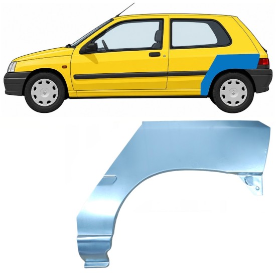 Panel de reparación guardabarros trasero para Renault Clio I 1990-1998 / Izquierda 7681