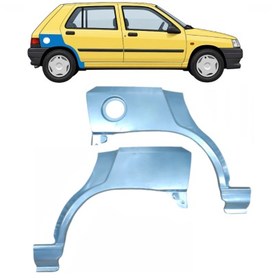 Panel de reparación guardabarros trasero para Renault Clio I 1990-1998 / Izquierda+Derecha / Conjunto 9849