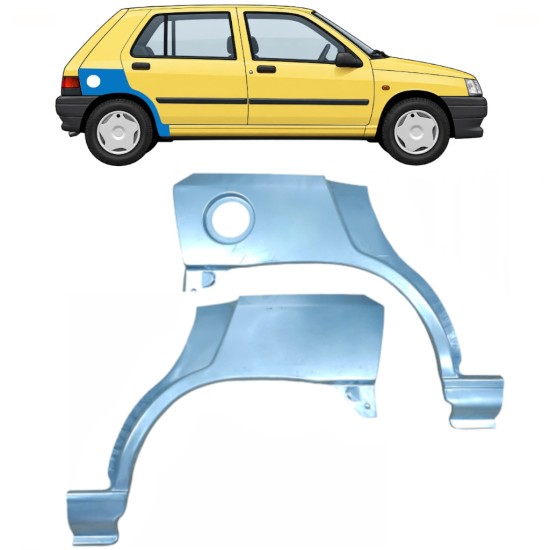 Panel de reparación guardabarros trasero para Renault Clio I 1990-1998 / Izquierda+Derecha / Conjunto 9849
