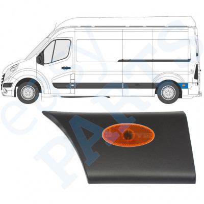 Moldura lateral guardabarros trasero con lámpara para Renault Master 2010- / Izquierda /  10550