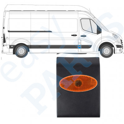 Moldura lateral con lámpara para Renault Master 2010- / Izquierda = Derecha (simétrico) /  10552