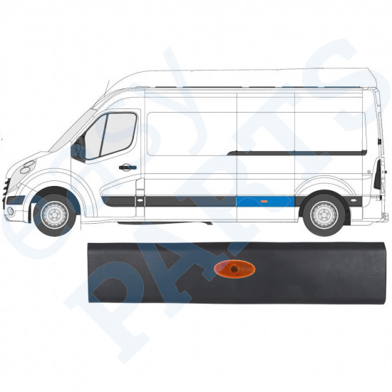 Moldura lateral con lámpara para Renault Master 2010- / LWB / Izquierda /  10549