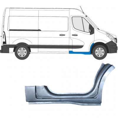 Panel de reparación del umbral puerta delantera para Opel Movano / R Master 2010- / Derecho 5954