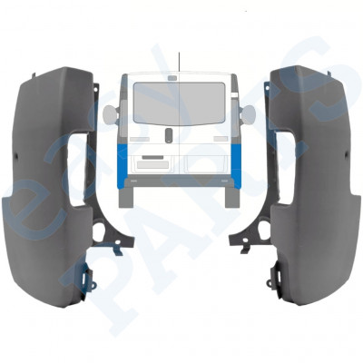 Esquina parachoques trasero para Renault Trafic 2001-2014 / Izquierda+Derecha / Conjunto 9944