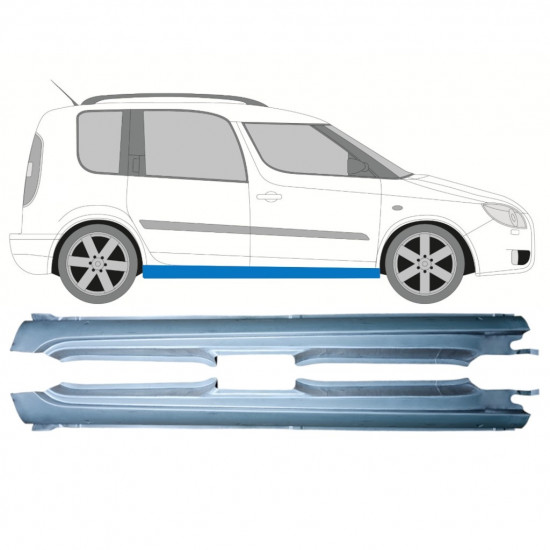 Umbral completo para Skoda Roomster Praktik 2006-2015 / Izquierda / Derecho / Izquierda+Derecha / Conjunto 12891