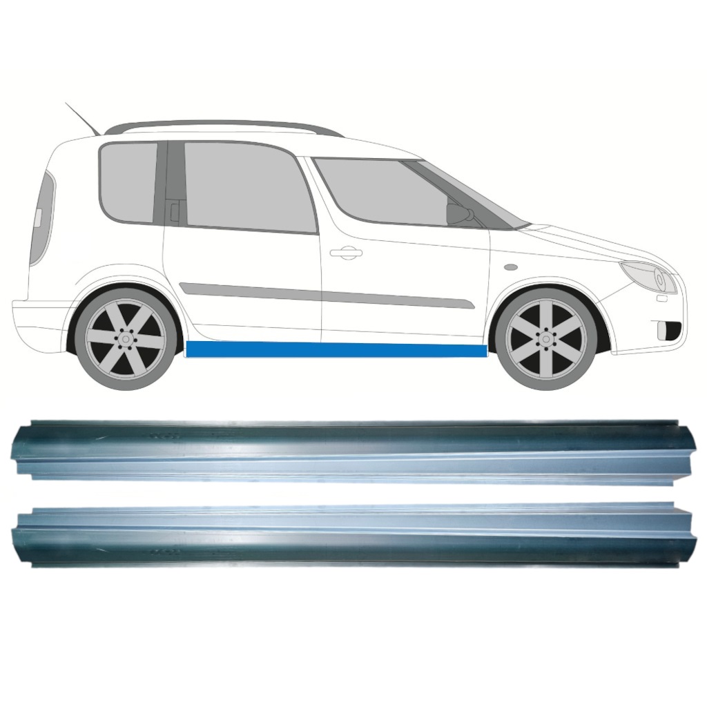 Panel De Reparación Del Umbral Para Skoda Roomster 2006-2015 / Izquierda+Derecha / Conjunto 10579