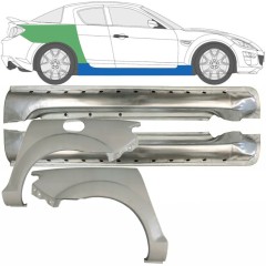 Umbral completo + Panel de reparación guardabarros trasero para Mazda RX-8 2003-2012 / Izquierda+Derecha / Conjunto 9553