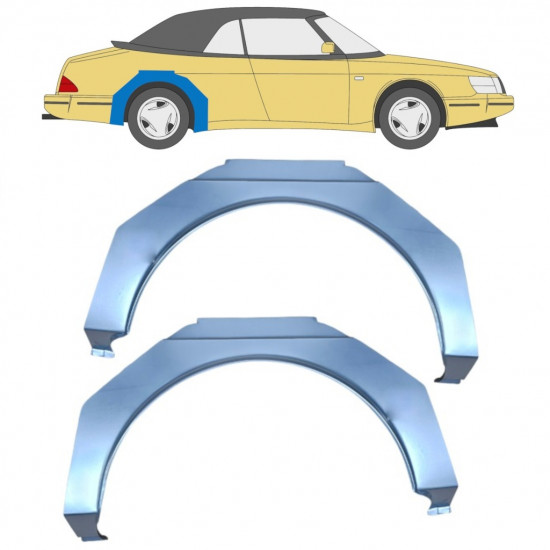 Panel de reparación guardabarros trasero para Saab 900 1978-1995 / Izquierda+Derecha / Conjunto 10651