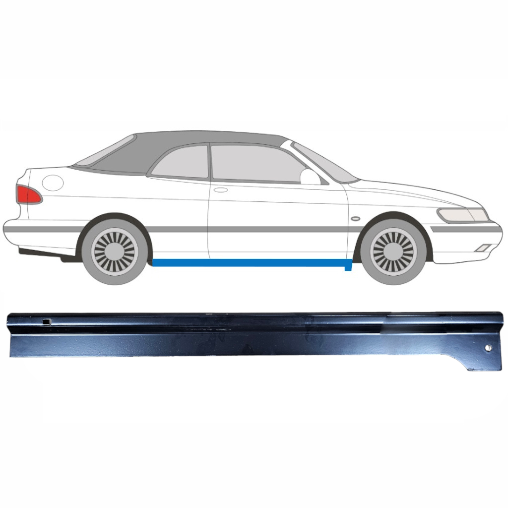 Panel de reparación del umbral para Saab 900 1978-1998 / Derecho 9350