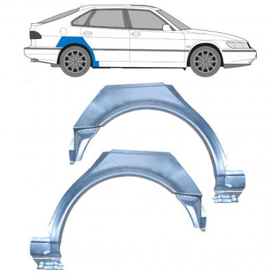 Panel de reparación guardabarros trasero para Saab 900 1994-1998 / Izquierda+Derecha / Conjunto 10586