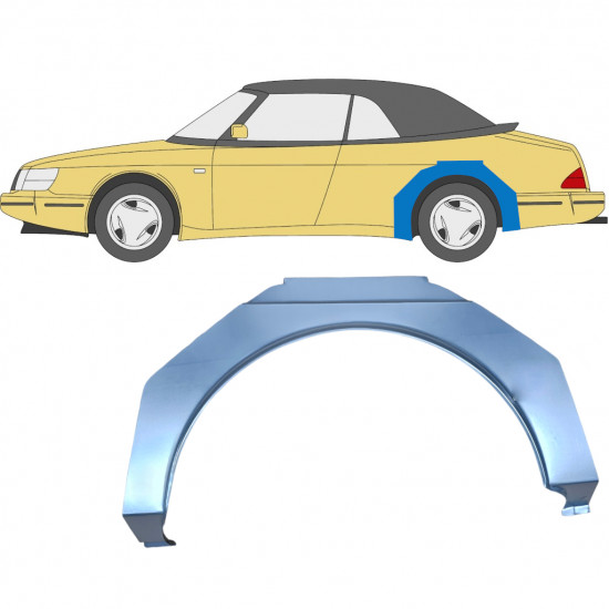 SAAB 900 1978-1995 3 PUERTAS PANEL DE REPARACIÓN DEL ALERÓN TRASERO / IZQUIERDA