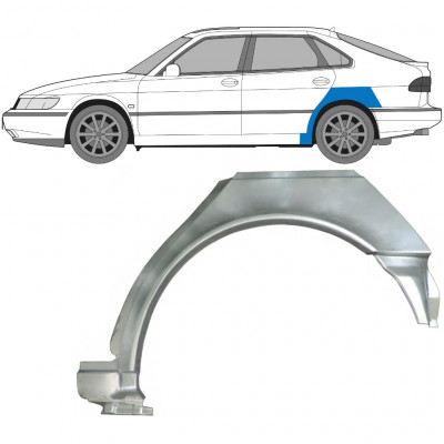 Panel de reparación guardabarros trasero para Saab 900 1994-1998 / Izquierda 6984