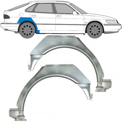 Panel de reparación guardabarros trasero para Saab 900 1994-1998 / Izquierda+Derecha / Conjunto 10586