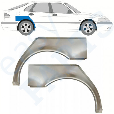 Panel de reparación guardabarros trasero para Saab 9-3 1998-2003 / Izquierda+Derecha / Conjunto 10688