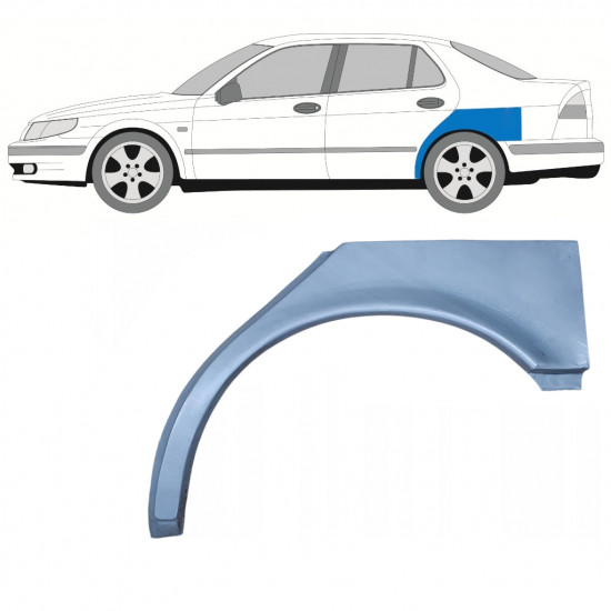 SAAB 9-5 1997-2010 PANEL DE REPARACIÓN DEL ALERÓN TRASERO / IZQUIERDA