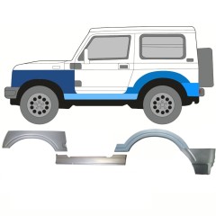Panel de reparación del umbral + guardabarros delantero + guardabarros trasero para Suzuki Samurai 1981- / Izquierda / Conjunto 11182