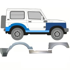 Panel de reparación del umbral + guardabarros delantero + guardabarros trasero para Suzuki Samurai 1981- / Derecho / Conjunto 11181