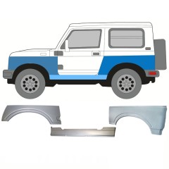 Panel de reparación del umbral + guardabarros delantero + guardabarros trasero para Suzuki Samurai 1981- / Izquierda / Conjunto 11180