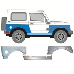 Panel de reparación del umbral + guardabarros delantero + guardabarros trasero para Suzuki Samurai 1981- / Derecho / Conjunto 11179