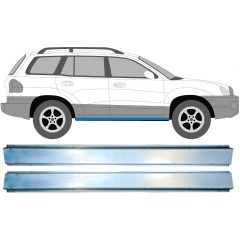 Panel de reparación del umbral interno para Hyundai Santa Fe 2001-2006 / Izquierda+Derecha / Conjunto 11587