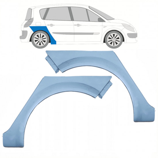 Panel de reparación guardabarros trasero para Renault Scenic 2003-2009 / Izquierda+Derecha / Conjunto 10229