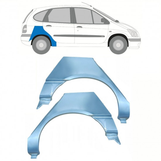 Panel de reparación guardabarros trasero para Renault Scenic 1995-2003 / Izquierda+Derecha / Conjunto 10098