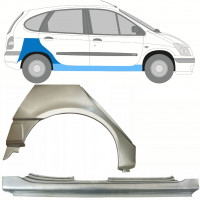 Panel de reparación del umbral + guardabarros trasero para Renault Scenic 1995-2003 / Derecho / Conjunto 10099