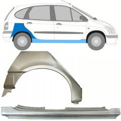 Panel de reparación del umbral + guardabarros trasero para Renault Megane I Scenic 1995-2003 / Derecho / Conjunto 10099