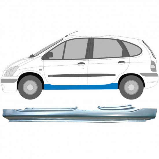 Panel de reparación del umbral para Renault Megane / Scenic 1995-2003 / Izquierda 6037