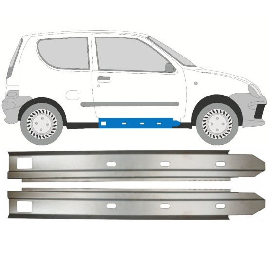 Panel de reparación del umbral interno para Fiat Seicento 1998-2010 / Izquierda+Derecha / Conjunto 14716