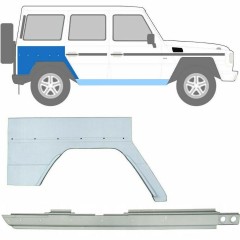 Panel de reparación del umbral + guardabarros trasero para Mercedes G-Class W460 W461 W463 1979- / Derecho / Conjunto 10005