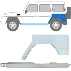 Panel de reparación del umbral + guardabarros trasero para Mercedes G-Class W460 W461 W463 1979- / Izquierda / Conjunto 10010