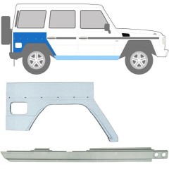 Panel de reparación del umbral + guardabarros trasero para Mercedes G-Class W460 W461 W463 1979- / Derecho / Conjunto 10009