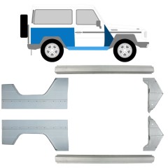 Panel de reparación del umbral + guardabarros delantero + guardabarros trasero para Mercedes G-Class W460 W461 W463 1979-2017 / Izquierda+Derecha / Conjunto 9709
