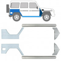 Panel de reparación del umbral + guardabarros delantero + guardabarros trasero para Mercedes G-Class 1992- / Izquierda+Derecha / Conjunto 9711