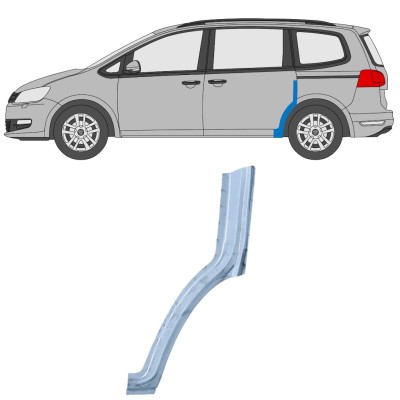 Panel de reparación guardabarros trasero parte delantera para Volkswagen Sharan 2010-2022 / Izquierda 14601