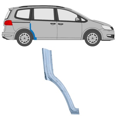 Panel de reparación guardabarros trasero parte delantera para Volkswagen Sharan 2010-2022 / Derecho 14600