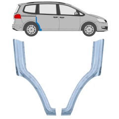 Panel de reparación guardabarros trasero parte delantera para Volkswagen Sharan 2010-2022 / Izquierda+Derecha / Conjunto 14602