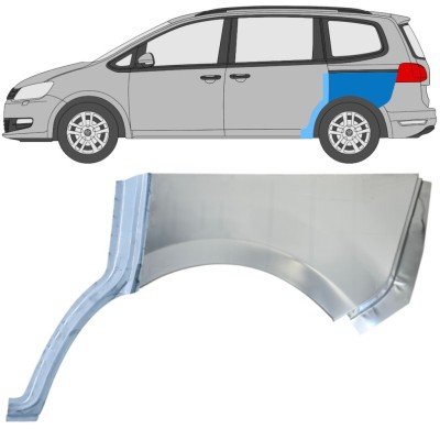 Panel de reparación guardabarros trasero para Volkswagen Sharan 2010-2022 / Izquierda / Conjunto 14604