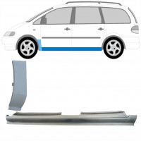 Umbral completo + Panel de reparación guardabarros delantero para Volkswagen Sharan 1995-2010 / Izquierda / Conjunto 10369