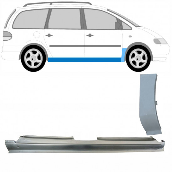 VOLKSWAGEN SHARAN 1995-2010 COMPLETO REPARACIÓN DEL UMBRAL + PANEL DE REPARACIÓN DEL ALERÓN DELANTERO / KIT / DERECHA