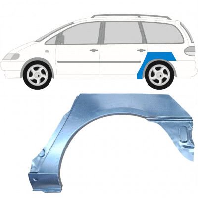 Panel de reparación guardabarros trasero para VW Sharan Ford Galaxy 1995-2000 / Izquierda 6590