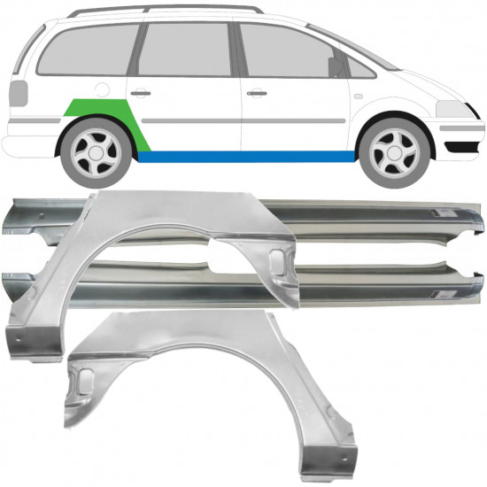 VOLKSWAGEN SHARAN 1995-2000 PANEL DE REPARACIÓN DEL ALERÓN TRASERO PANEL DE REPARACIÓN DEL UMBRAL / IZQUIERDA / DERECHA / KIT