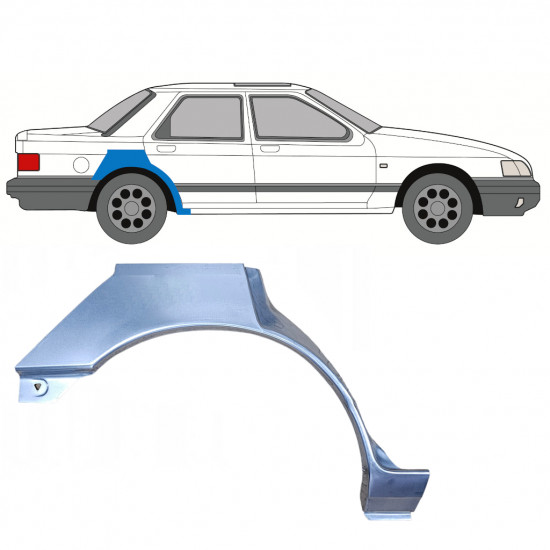 Panel de reparación guardabarros trasero para Ford Sierra 1982-1993 / Derecho 7388