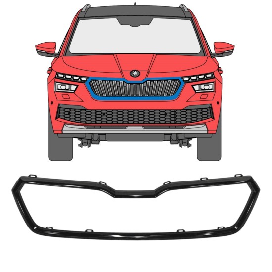Marco de parrilla delantera para Skoda Kamiq 2019-2023 17227