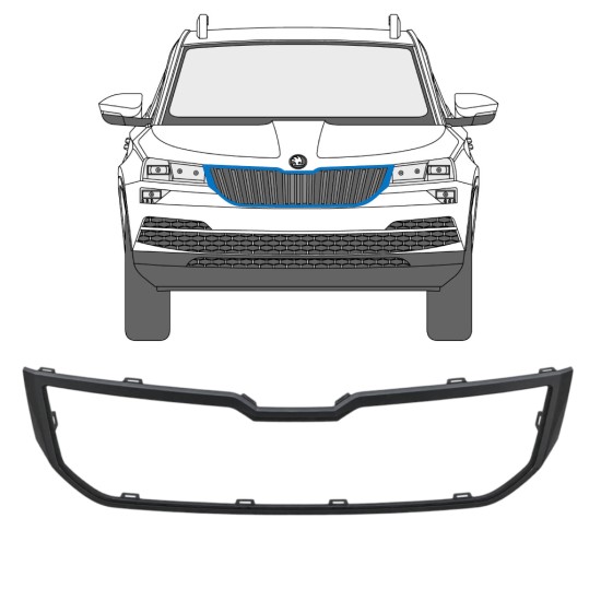 Marco de parrilla delantera para Skoda Karoq 2017-2022 17233