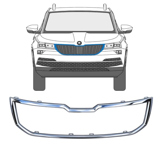 Marco de parrilla delantera para Skoda Karoq 2017-2022 17232