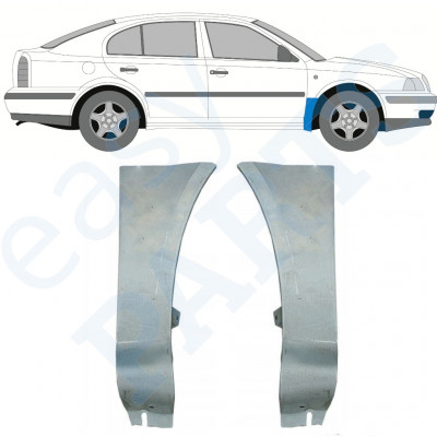 Panel de reparación guardabarros delantero para Skoda Octavia 1996-2010 / Izquierda+Derecha / Conjunto 9738