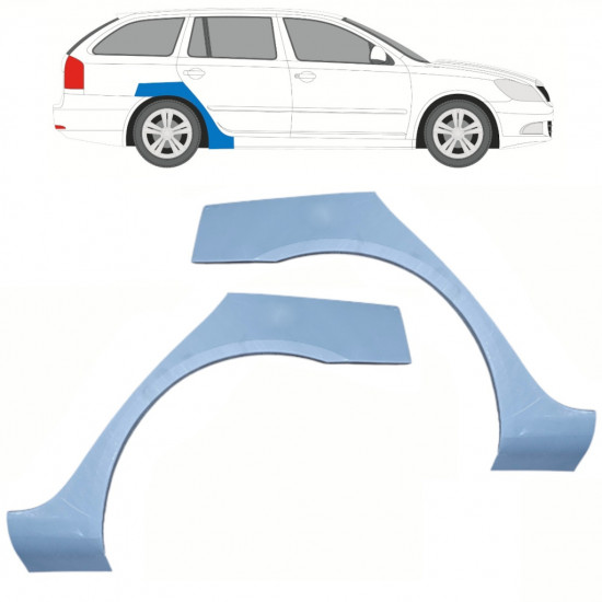 Panel de reparación guardabarros trasero para Skoda Octavia 2004-2013 / Izquierda+Derecha / Conjunto 10187