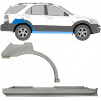 Panel de reparación del umbral + guardabarros trasero para Kia Sorento 2002-2009 / Derecho / Conjunto 11711